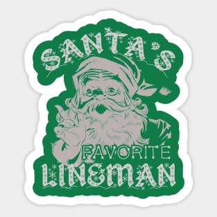 Santas Favorite Lineman Christmas Holiday Sticker